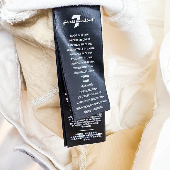 7 for all Mankind Easy Boot White Denim Jeans Size 31 - Picture 6 of 9